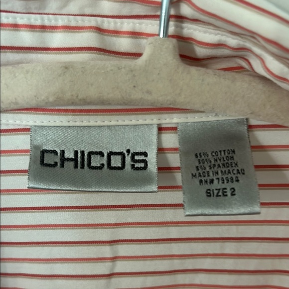 Chico's Pink Striped Blouse - Picture 2 of 8